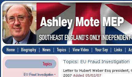 A genuine screengrab from Mote's website - the gall of the man!