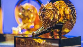 A stock photo of a Cannes Lion award