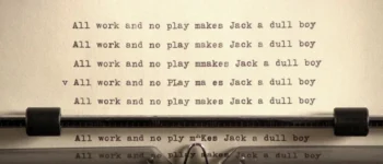 Screenshot of the page of repeated typing from The Shining
